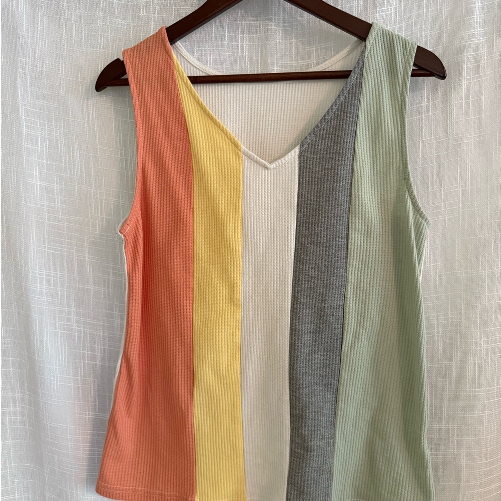 Multicolor Striped Sleeveless Top